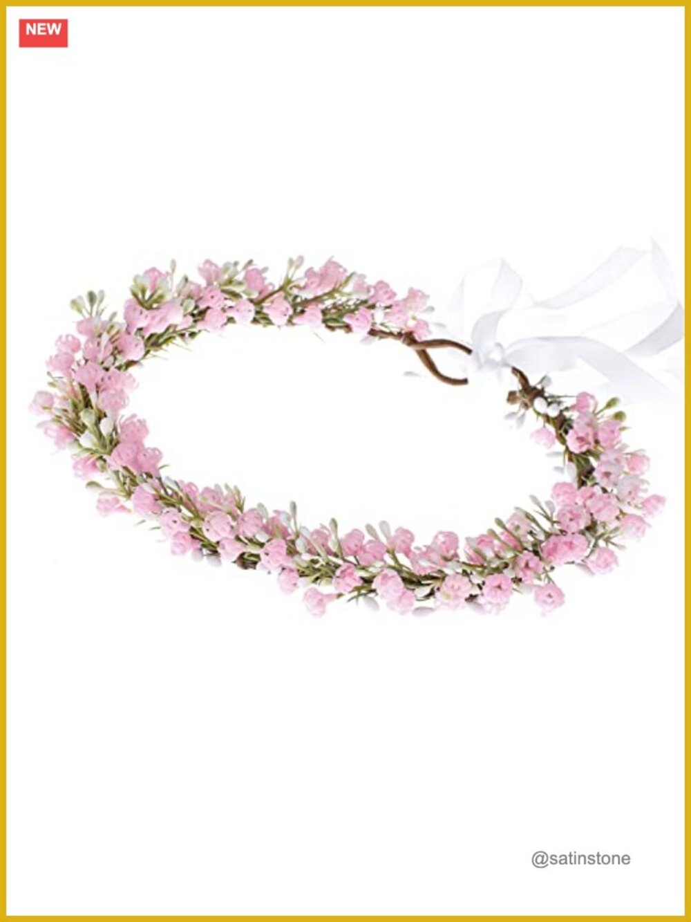 Handmade Flower Crown Bridal Halo Wedding Headband Photo Shoot Adjustable